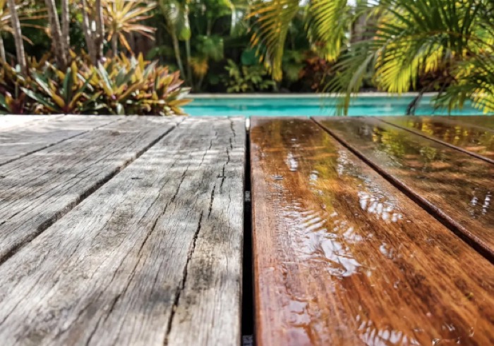 Deck and fence cleaning for wood and composite outdoor surfaces